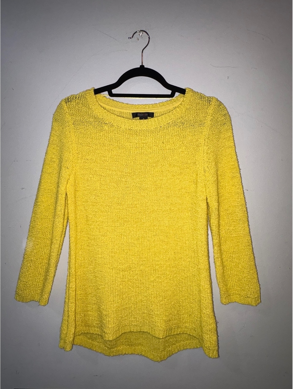 Style&Co. Yellow Knit Sweater, Size M